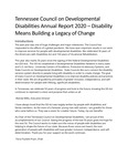 Annual Report 2020 – Disability Means Building a Legacy of Change by Tennessee Council on Developmental Disabilities