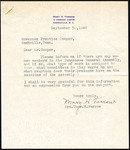 Letter to Governor Prentice Cooper from Mary H. Farrow of South Carolina, 1940