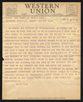 Telegram from Irvin Fly to Governor Prentice Cooper