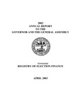 2002 Annual Report of the Tennessee Registry of Election Finance by Tennessee Registry of Election Finance