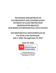 Environmental Monitoring Plan: For Work to be Performed: July 1, 2026, through June 30, 2027 by Tennessee. Department of Environment and Conservation