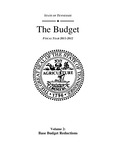 The Budget, Fiscal Year 2011-2012, Volume 2: Base Budget Reductions by Tennessee. Department of Finance and Administration