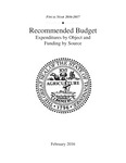 Recommended Budget, Expenditures by Object and Funding by Source, Fiscal Year 2016-2017 by Tennessee. Department of Finance and Administration