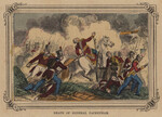 Engraving titled "Death of General Packenham [sic]"