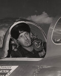 Colonel Walter E. Williams sitting in cockpit of a Lockheed F-86 Sabre, ca. 1958